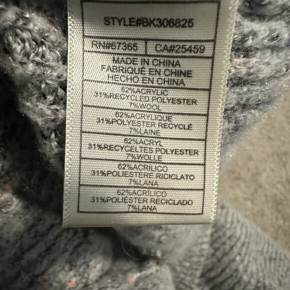 BB Dakota L Speckle Agent Cardigan Sweater Wool Blend Knit 3 Button V- Neck Gray - Picture 8 of 11